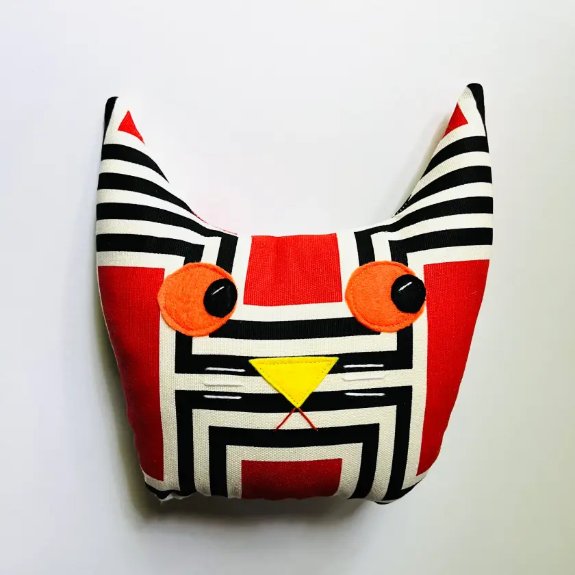 Johnny - Orange & Black Cat Head Pillow Friend