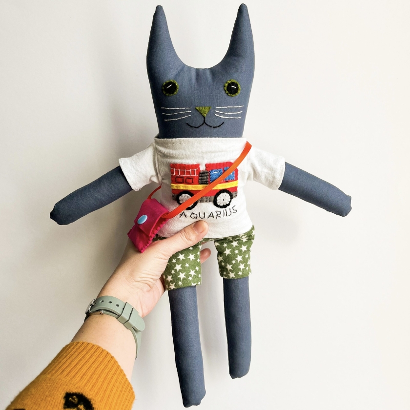 Julian - Handmade Aquarius Zodiac Cat Doll