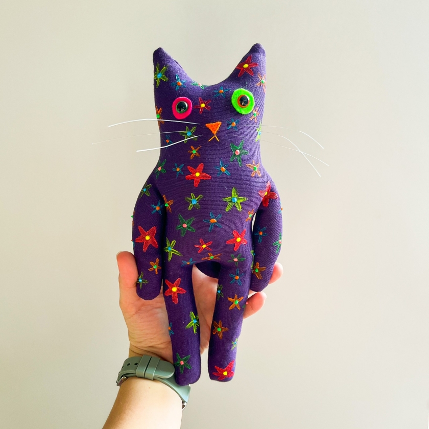 Neon - Upstanding Mini Chonk Hand-Painted Cat Doll