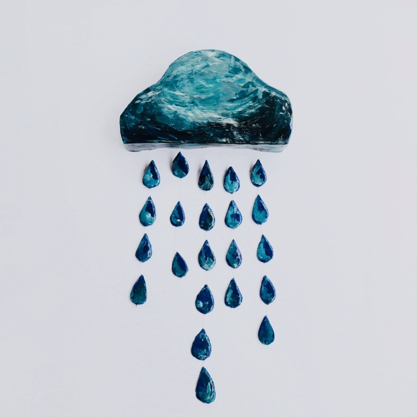 Oh No, Rain - Paper Mache Wall Sculpture