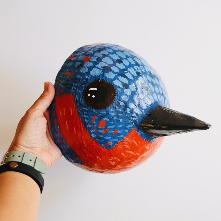 Brody the Bluebird - Paper Mache Wall Sculpture