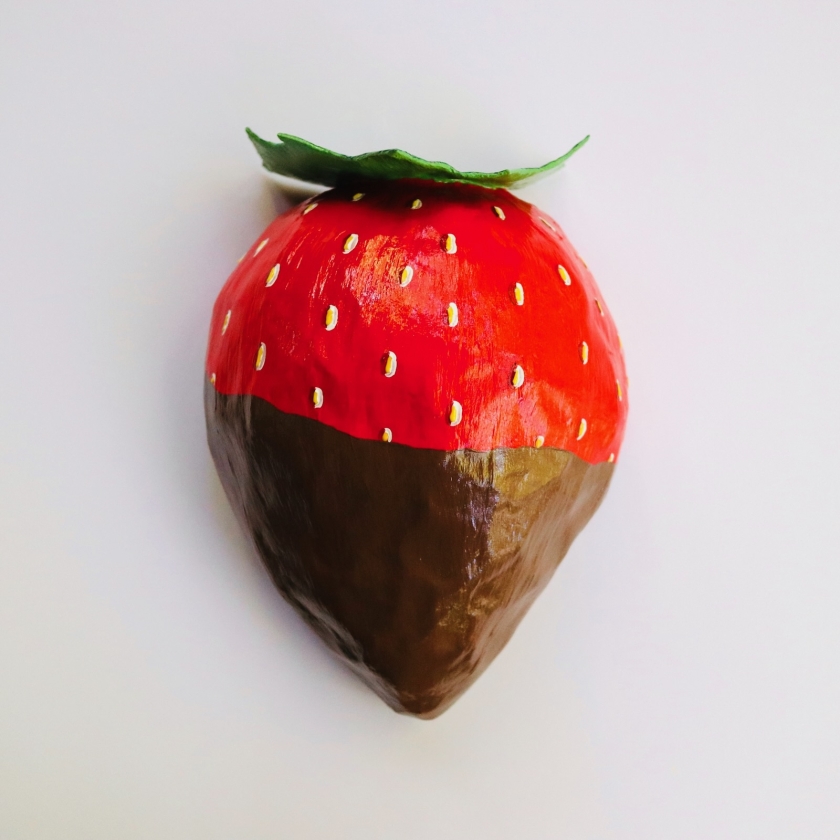 The Chocolate Covered Strawberry - Paper Mache Wall Sculpture