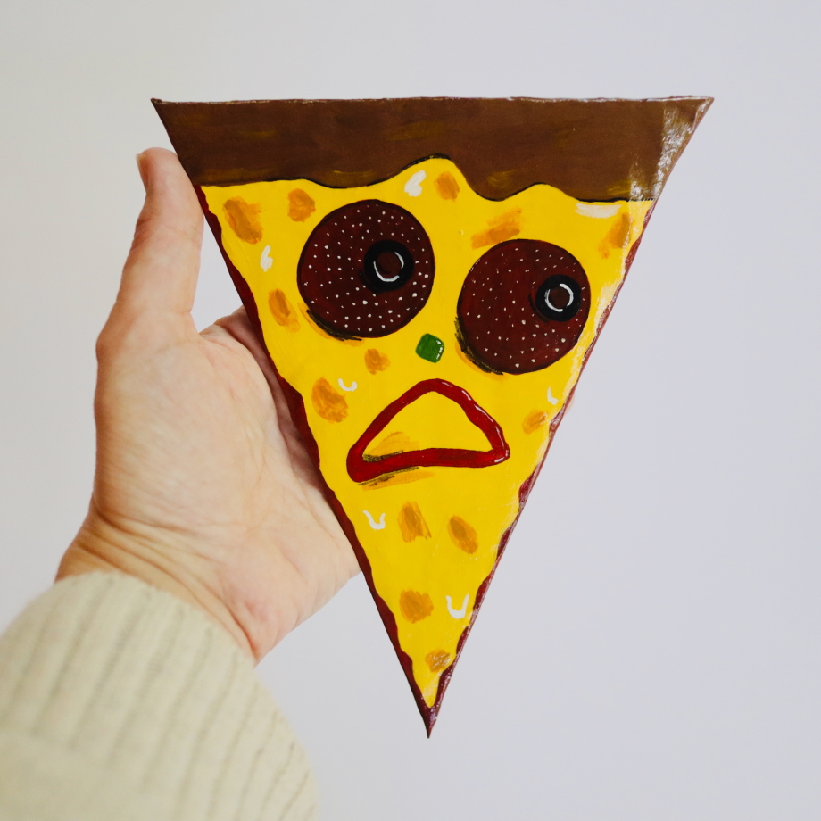 Pizza Head - Paper Mache Wall Hanging