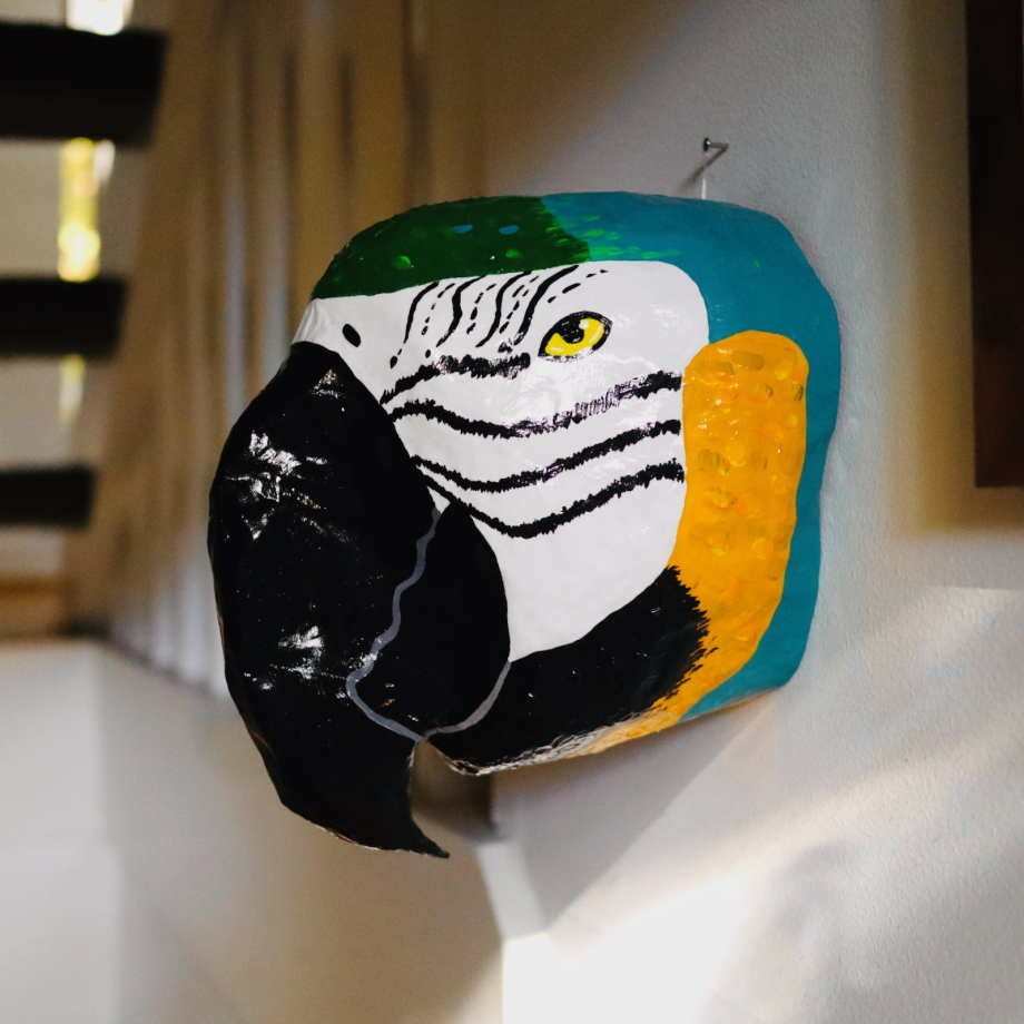 Petey the Parrot - Paper Mache Wall Sculpture