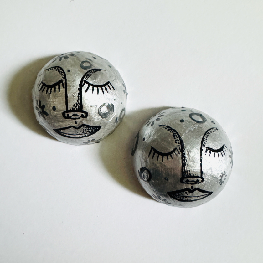 Mini Moon Ladies - Paper Mache Wall Hanging