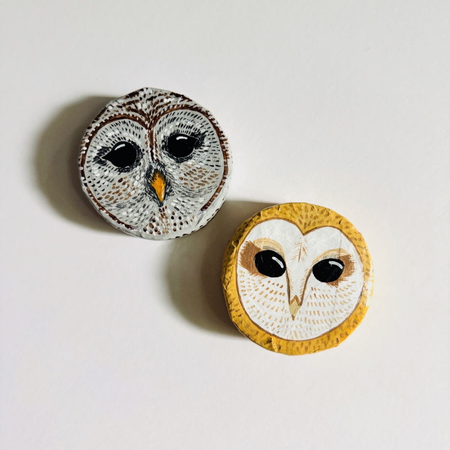 Mini Owls - Paper Mache Wall Hanging