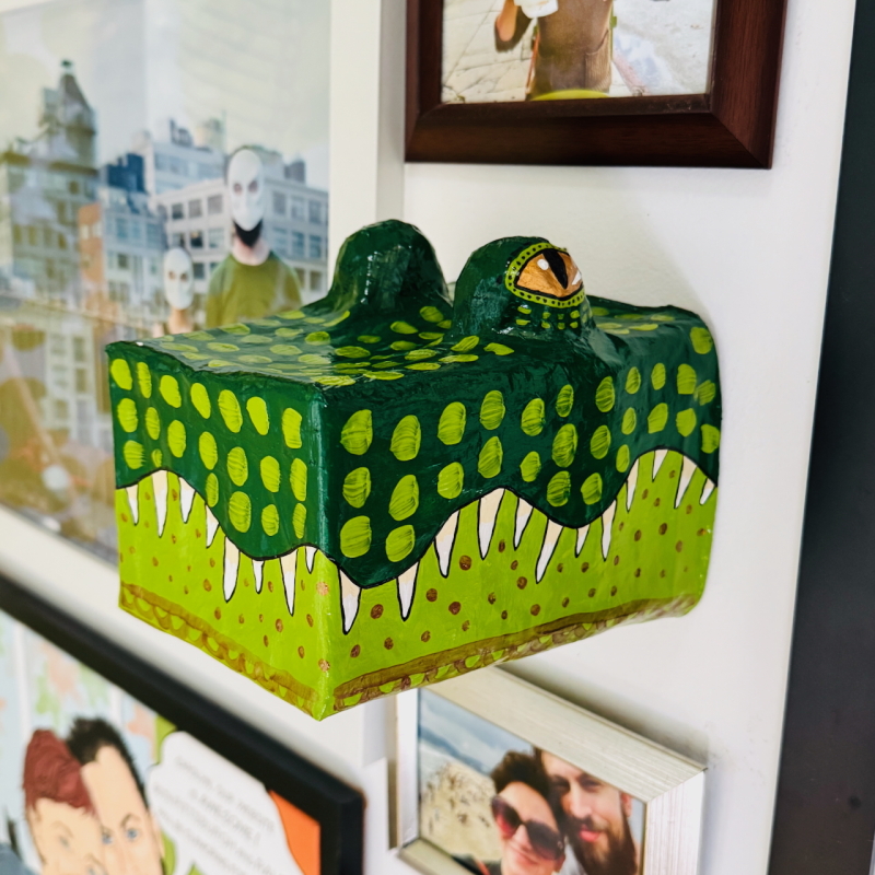 Sharpie the Gator - Paper Mache Wall Hanging - Image 2