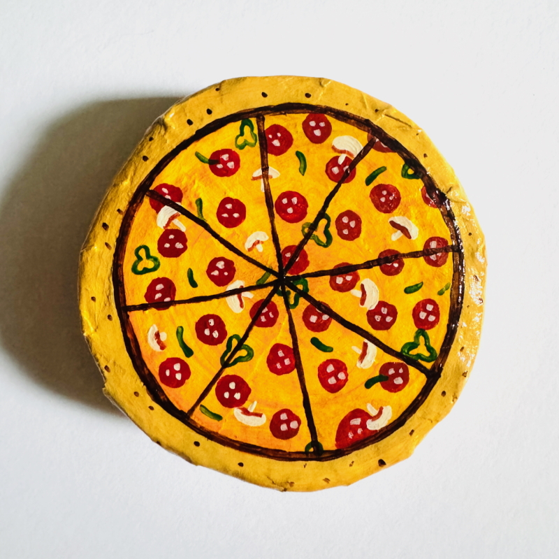 Mini Pizzas - Paper Mache Wall Hanging - Image 2