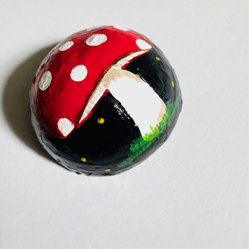 Mini Night Mushroom - Paper Mache Wall Hanging - Image 2