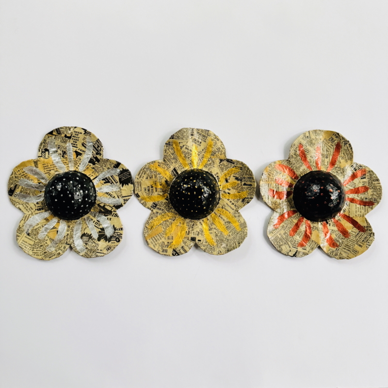 Olympic Flowers - Paper Mache Wall Hanging - Image 2