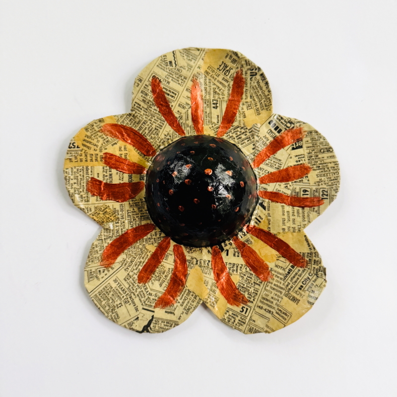 Olympic Flowers - Paper Mache Wall Hanging - Image 3