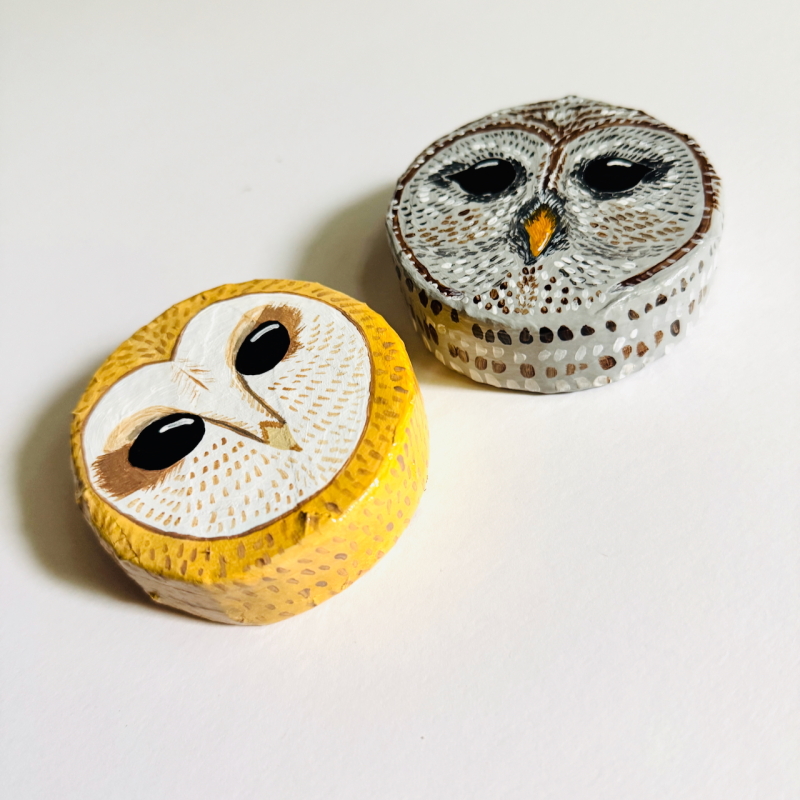 Mini Owls - Paper Mache Wall Hanging - Image 2