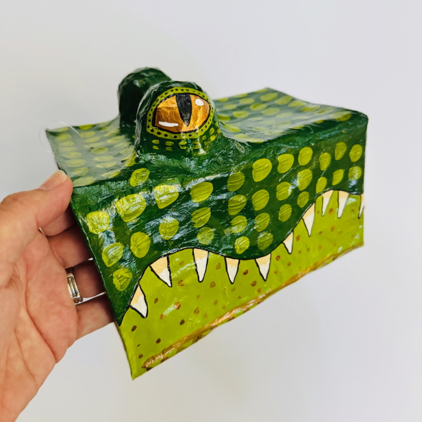 Sharpie the Gator - Paper Mache Wall Hanging