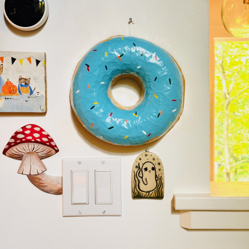 The Blue Donut - Paper Mache Wall Hanging - Image 7