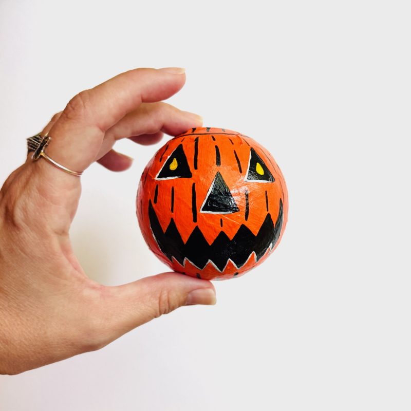 Mini Jack-o-Lanterns - Paper Mache Wall Hanging - Image 5