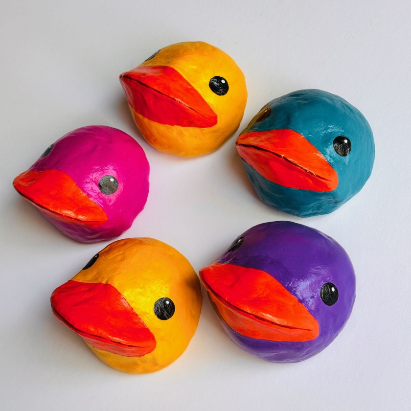 Rubber Ducky Heads - Clay Wall Hanging