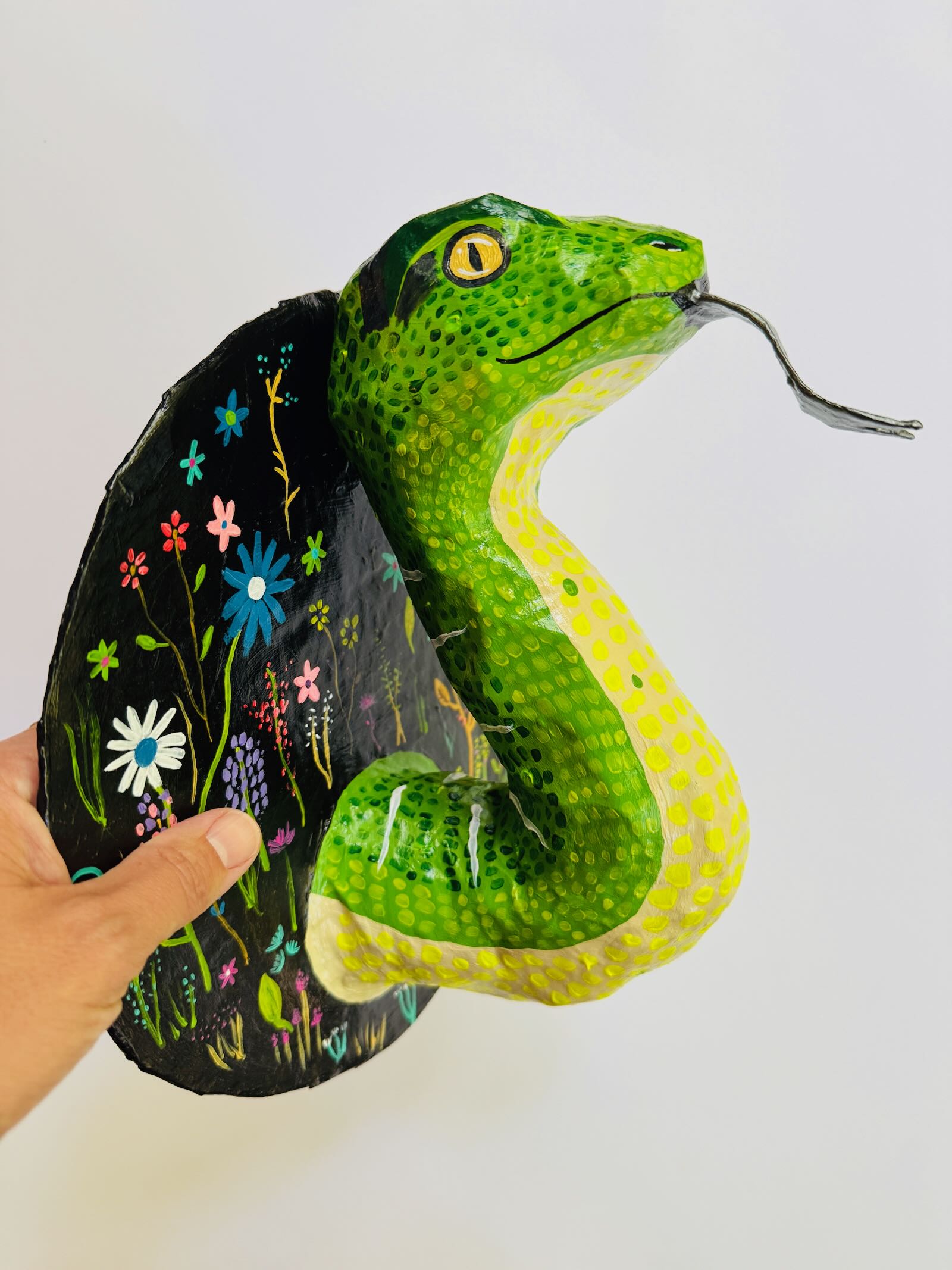 Snakey - Paper Mache Wall Snake Art