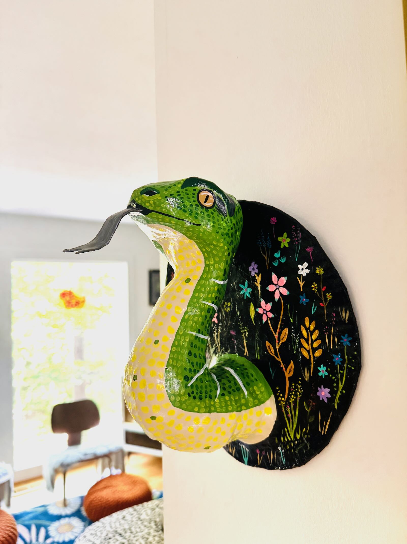 Snakey - Paper Mache Wall Snake Art - Image 3