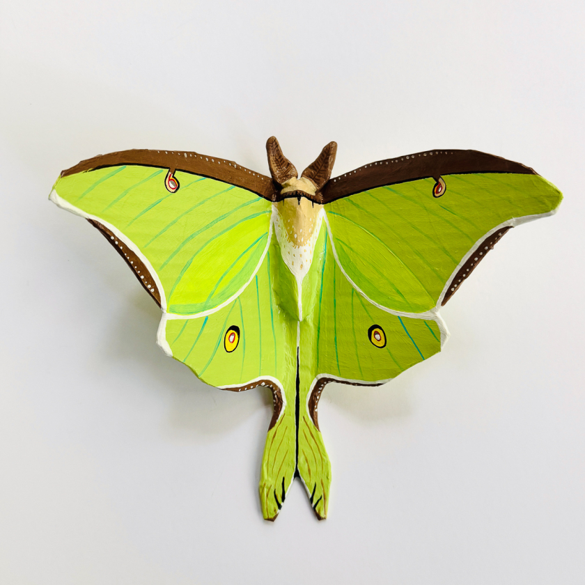 Dakota - Luna Moth Paper-Mache Wall Hanging